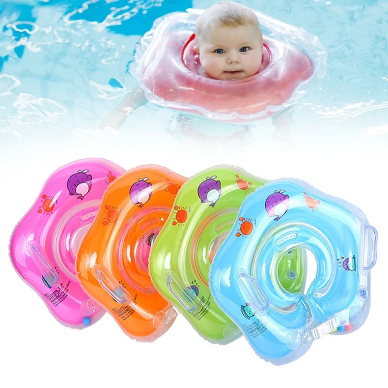 Inflatable Circle Toy Swimming Pool Baby Neck Swimming Ring Tube Baby Float Ring Infant Newborn Bathing Hammock Toy for Ki