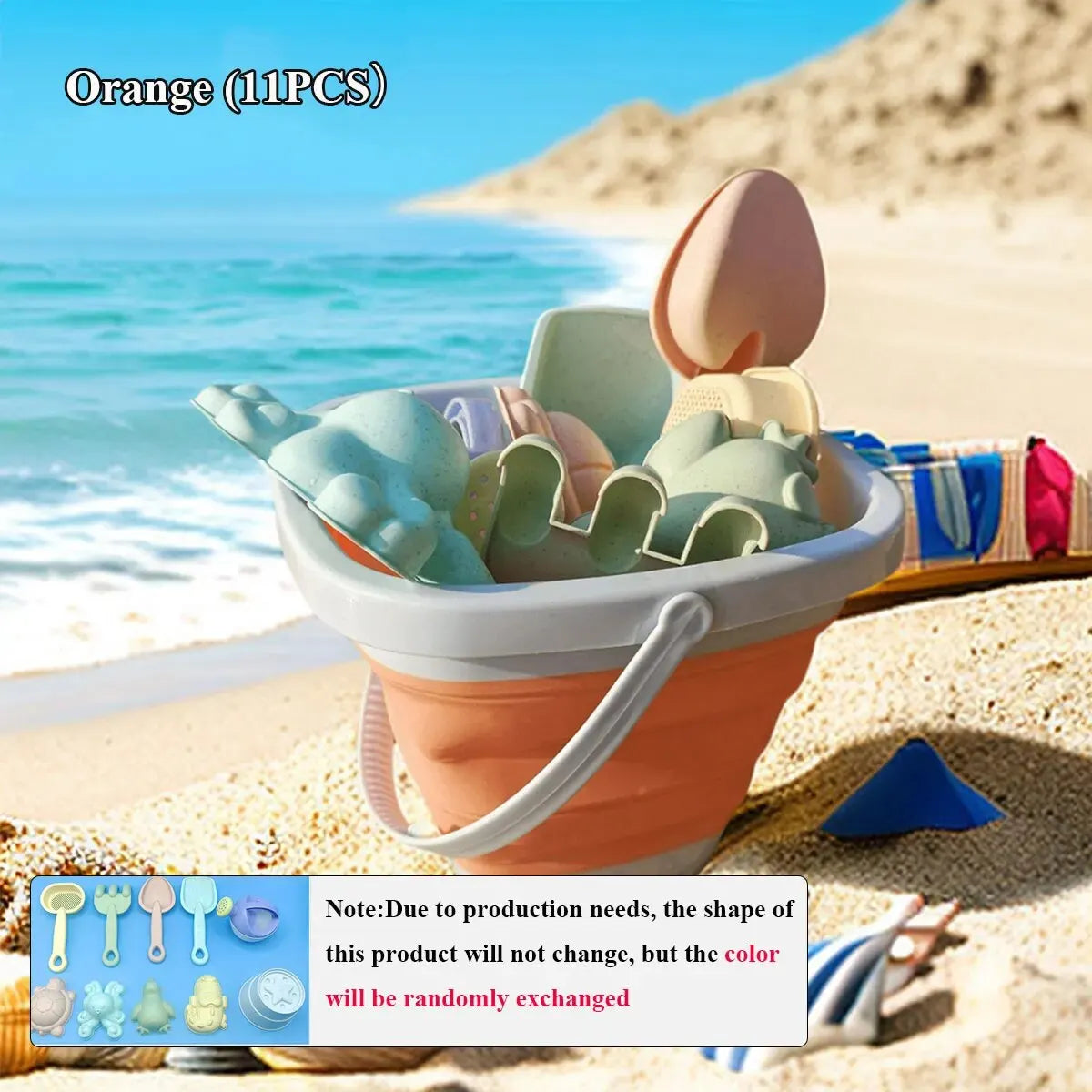 1/11 PCS Beach Toys for Kids Sand Toys Set for Toddlers Sandbox Toys with Bucket Shovel Rake Set Summer Outdoor Children Gift