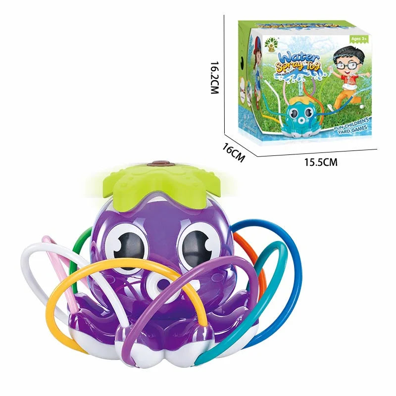 Summer Water Toy Sprinkler Rotating Spray Outdoor Games for Kids Garden Octopus Backyard Yard Cartoon Splash Baby Bath Toys Gift