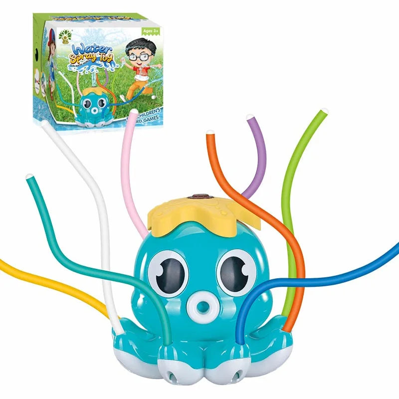 Summer Water Toy Sprinkler Rotating Spray Outdoor Games for Kids Garden Octopus Backyard Yard Cartoon Splash Baby Bath Toys Gift