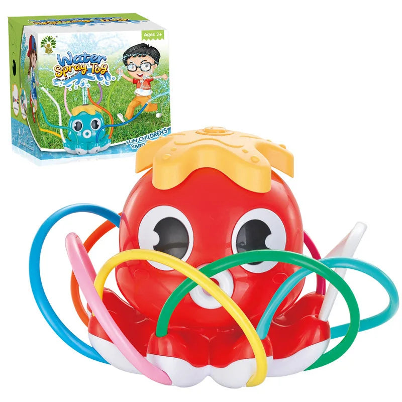 Summer Water Toy Sprinkler Rotating Spray Outdoor Games for Kids Garden Octopus Backyard Yard Cartoon Splash Baby Bath Toys Gift
