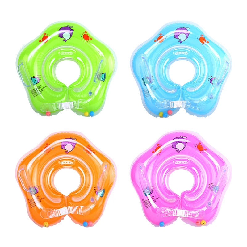 Inflatable Circle Toy Swimming Pool Baby Neck Swimming Ring Tube Baby Float Ring Infant Newborn Bathing Hammock Toy for Ki