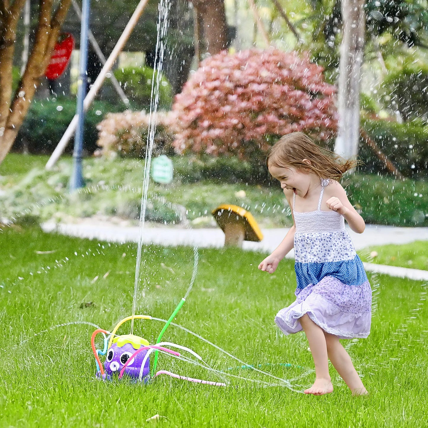 Summer Water Toy Sprinkler Rotating Spray Outdoor Games for Kids Garden Octopus Backyard Yard Cartoon Splash Baby Bath Toys Gift
