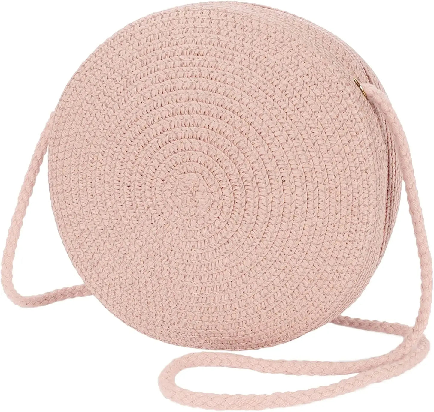 Minimalist Straw Bag Round Crossbody Purse Women Shoulder Vocation Style Handbag genuine grade new in handbag