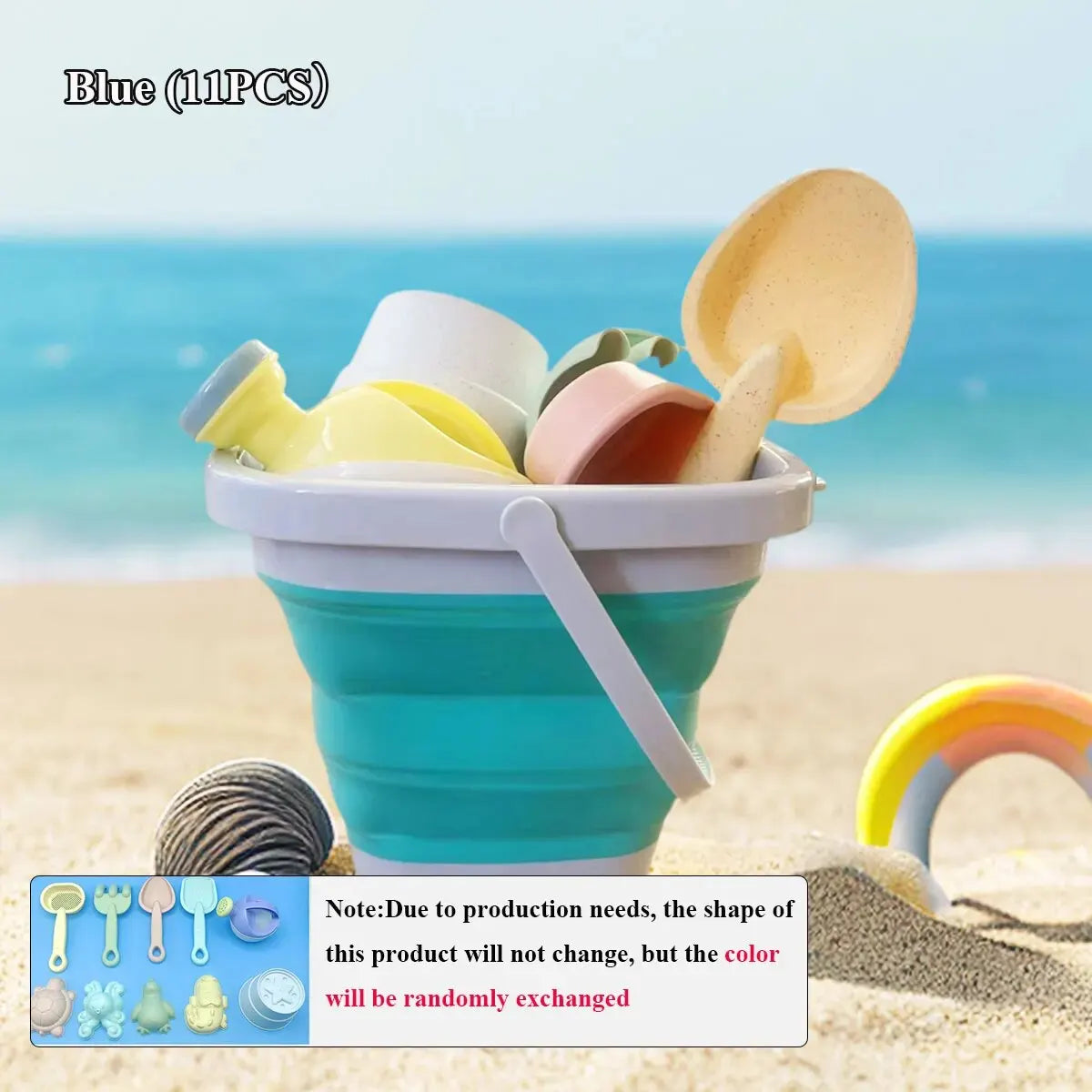 1/11 PCS Beach Toys for Kids Sand Toys Set for Toddlers Sandbox Toys with Bucket Shovel Rake Set Summer Outdoor Children Gift